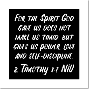 2 Timothy 1:7 Bible Verse NIV Text Posters and Art